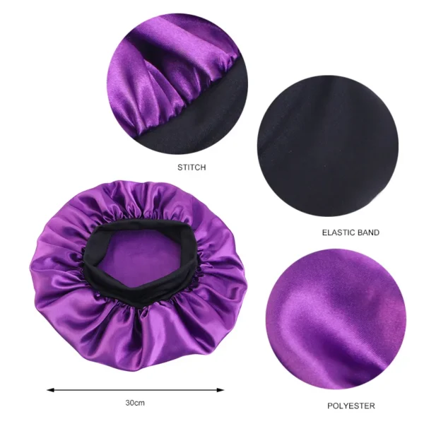 Women's Satin Solid Bonnets - Image 2