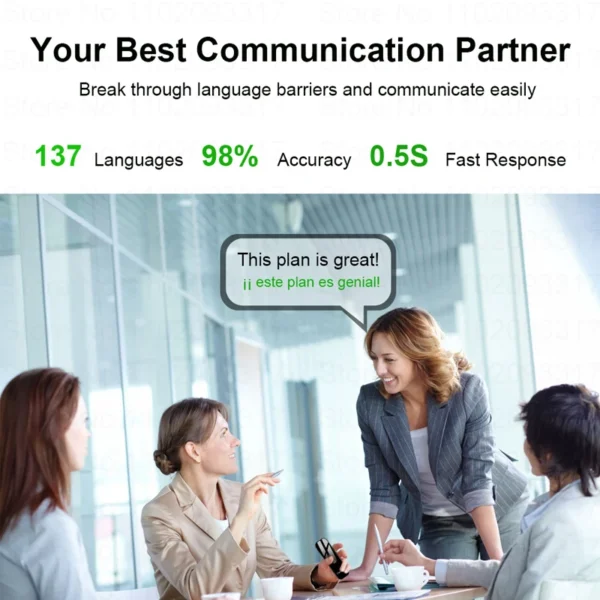 Appareil intelligent de traduction instantanée des langues, Campanvocal portable en temps réel, intelligence artificielle, Bluetooth G6, 2025 - Image 3