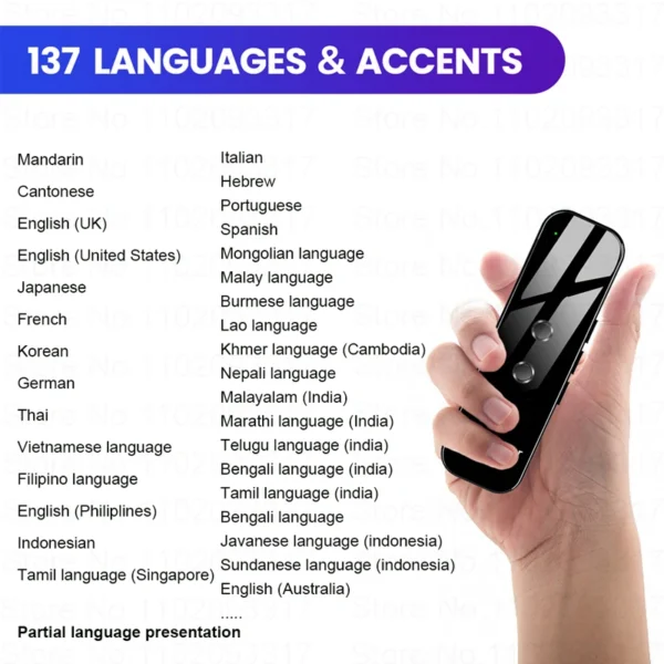 Appareil intelligent de traduction instantanée des langues, Campanvocal portable en temps réel, intelligence artificielle, Bluetooth G6, 2025