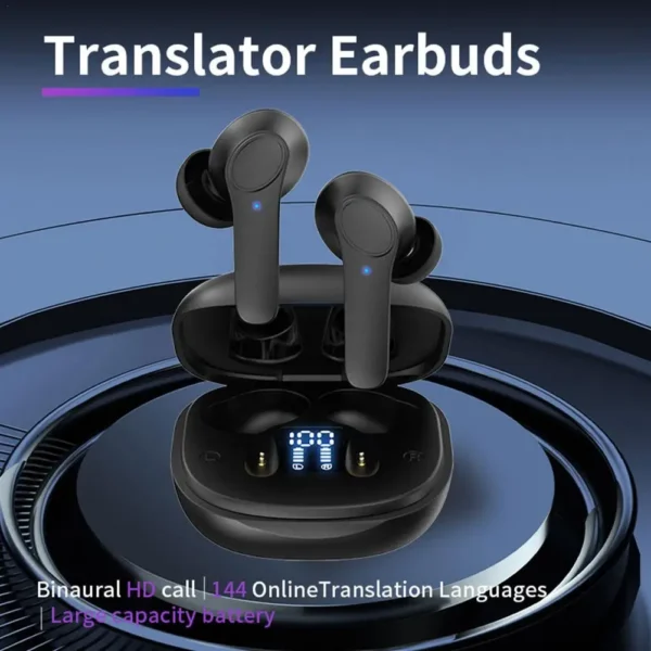 Écouteurs de traduction intelligents en temps réel, 144 langues, Campanvocal, prise en charge en ligne, hors ligne, 4 modes de traduction, précision de 98% - Image 2